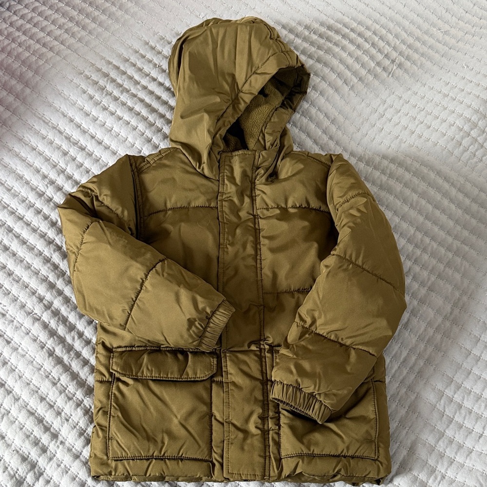 Old Navy Kids Olive Green Puffer Jacket